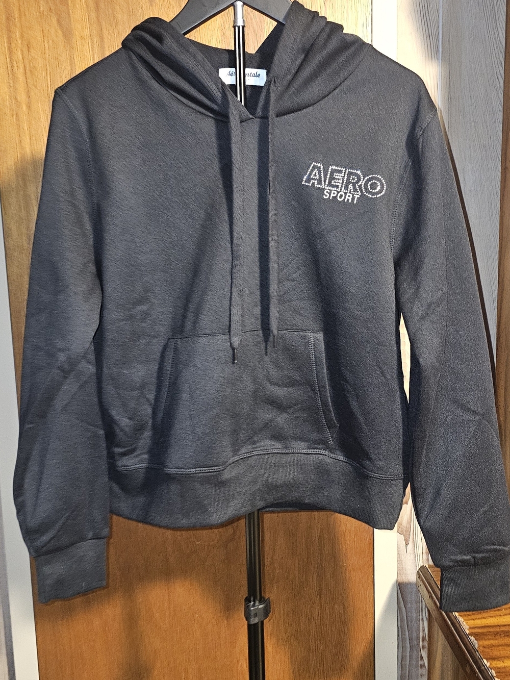 Aeropostale Black AERO Sport Pullover Hoodie